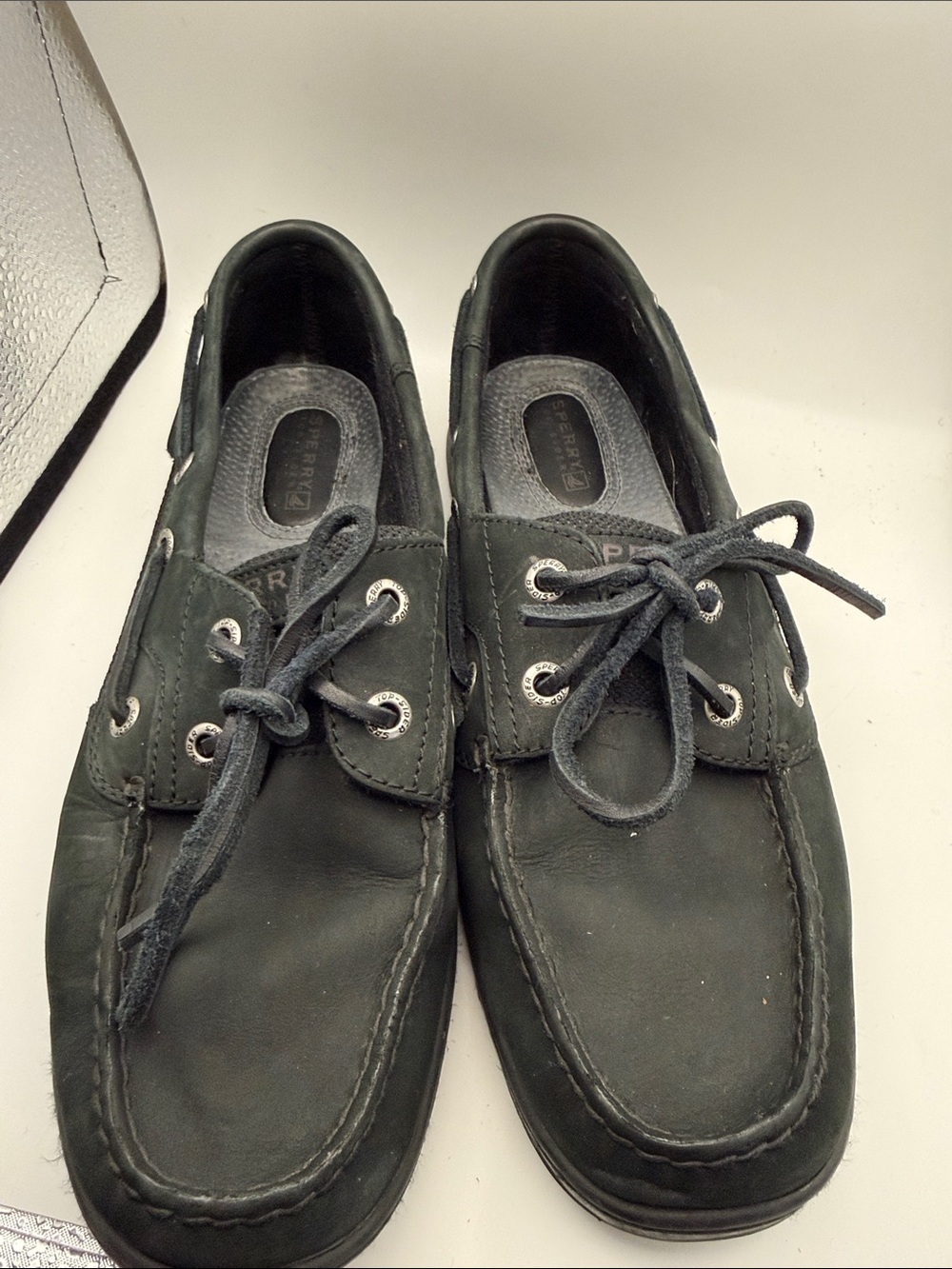 Sperry Women's Dark Green Leather Boat Shoes - Lace-Up Moccasin - Picture 1 of 7